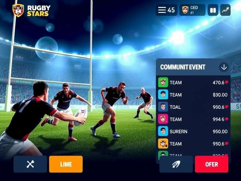 Rugby Stars Delhi team customization and player selection screen